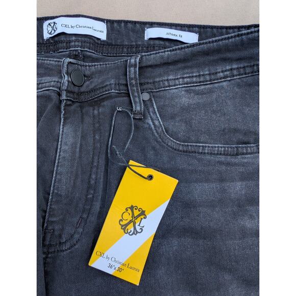CXL by Christian Lacroix Men's Denim Fadded Black Slim Fit Jeans Size W36/L30 - Picture 2 of 6